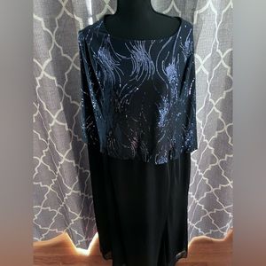 Alex Evenings Blue sparkly long dress